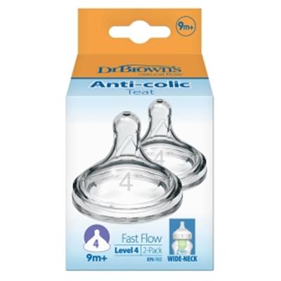 DR. BROWNS 2 li Geniş Ağız Silikon Biberon Emziği - 4.Evre (9m+)