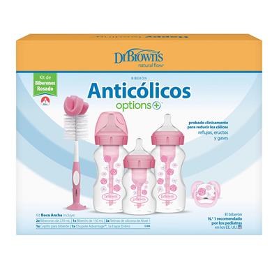 Dr. Browns Hediye Seti..Geniş Ağız Antikolik Opti.+ PP Pembe