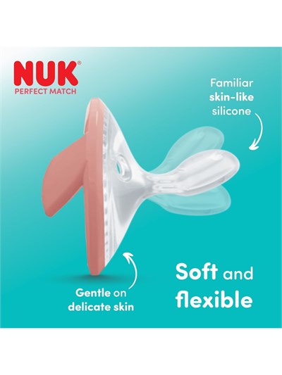 Nuk Perfect Match 2li 0-6 ay Bej/Kırmızı
