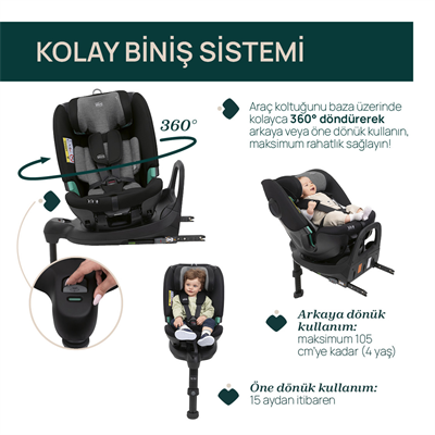 Chicco Fullseat 360 i-size Oto Koltuğu  Black Satın