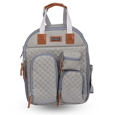 Kraft Lapis Anne&Bebek Bakım Sırt Çantası Açık Gri