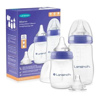 LANSİNOH Natural Wave Biberon & Biberon Emziği Set