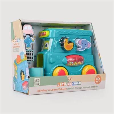 LETS BE CHİLD Renkli Bloklar Sevimli Oyuncak Otobüs