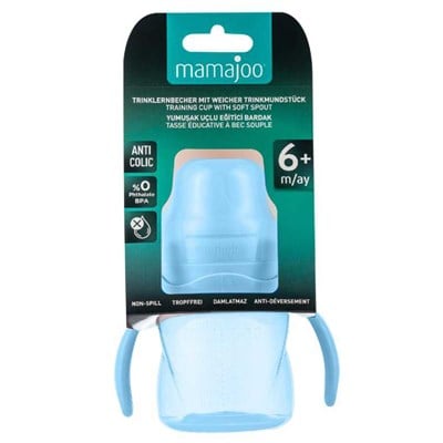 MAMAJOO Akıtmaz Alıştırma Bardağı 160 ML ( Pow Blue ) ( 6 Ay+ )