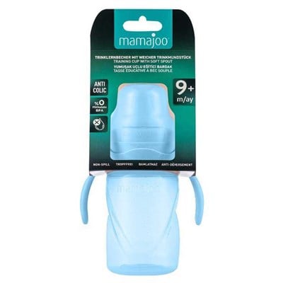 MAMAJOO Akıtmaz Alıştırma Bardağı 270 ML ( Pow Blue ) ( 9 Ay+ )