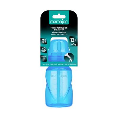 Bardak...Akıtmaz Pipetl 12+ Mavi  270 ml