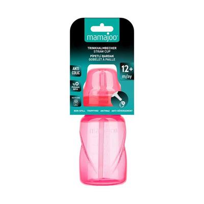 Bardak...Akıtmaz Pipetl 12+ Pembe  270 ml