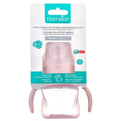 Mamajoo Kulplu Akıtmaz Eğitici Bardak Powder Pink 160 ml (6 Ay+)