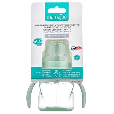 Mamajoo Kulplu Akıtmaz Eğitici Bardak Powder Green 160 ml (6 Ay+)