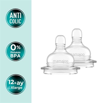 Mamajoo Silikon Biberon Emziği İkili XL 12 Ay+