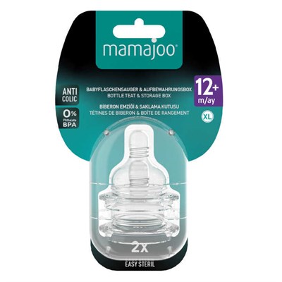 Mamajoo Silikon Biberon Emziği İkili XL 12 Ay+