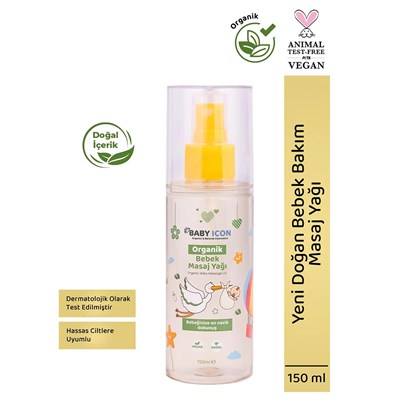 BABYICON Organik Vegan Masaj Yağ ( 150 ml ) 