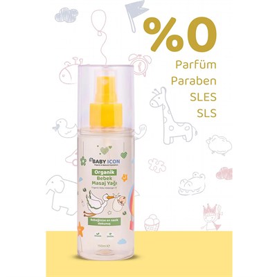 BABYICON Organik Vegan Masaj Yağ ( 150 ml ) 
