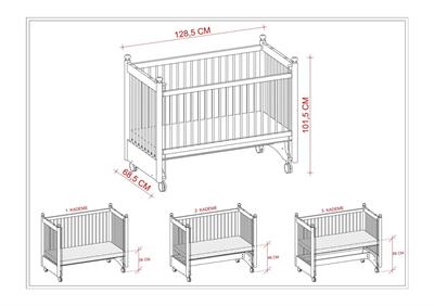 Meltem Smart Mondo Anne Yanı Ahşap Sallanır Beşik (60x120)