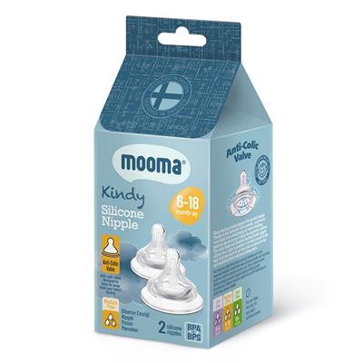 Mooma Kindy Antikolik Biberon Emziği Orta Akış (6-18 Ay)