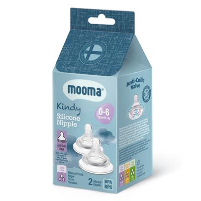 Mooma Kindy Antikolik Biberon Emziği Yavaş Akış (0-6 Ay)