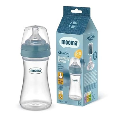 MOOMA Kindy Biberon Orta Akış 250 ML Mavi ( 6-18 Ay ) 