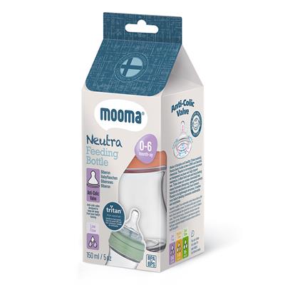 Mooma Neutra Antikolik Tritan Biberon 150ml (0-6 Ay) Yavaş Akış - Coral Pink