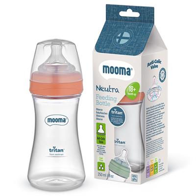 Mooma Neutra Antikolik Tritan Biberon 250ml (18Ay+) Hızlı Akış - Coral Pink