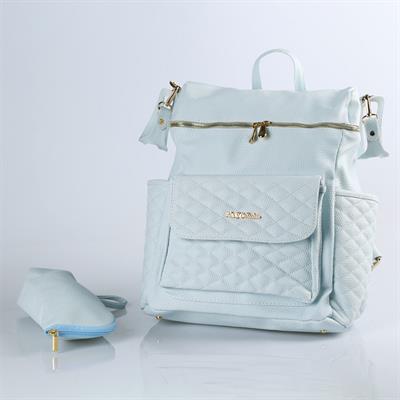 M&Y COLLECTION West Deri Sırt Bebek Bakım Çantası ( Mavi )