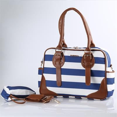 M&Y COLLECTION Zebra Deri Bebek Bakım Çantası  ( Lacivert-Beyaz )