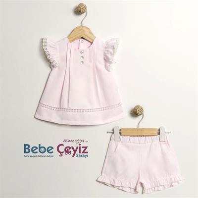 MYMİO 2li Takımlı Nakışlı Dokuma Şortlu 