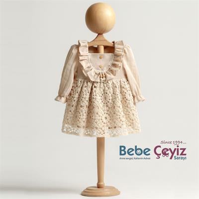 MYMİO Boncuklu Naturel Elbise ( Kız )