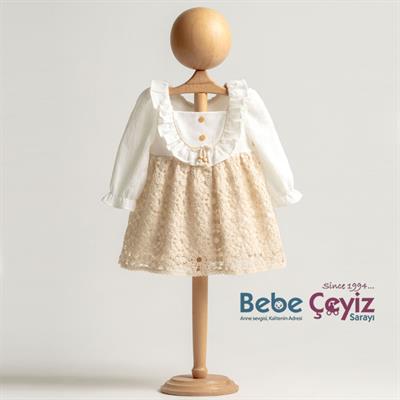 MYMİO Boncuklu Naturel Elbise ( Kız )