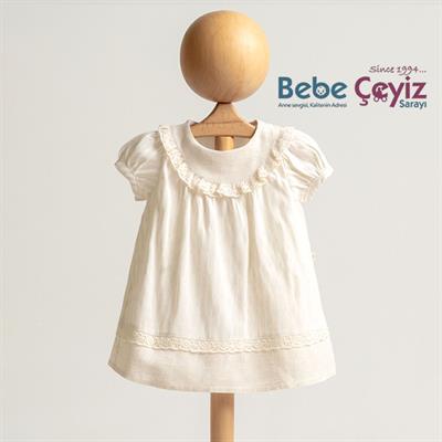 MYMİO Çizgili Keten Elbise