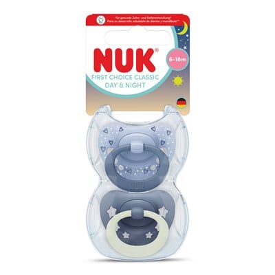 Nuk First Choice (FC) Night 2li Gece/Gündüz Silikon Emzik (18-36 Ay Erkek)