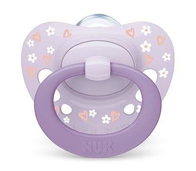 NUK First Choice Classic 2li Gece/Gündüz Silikon Damaklı Emzik (18-36 Ay, Kız)