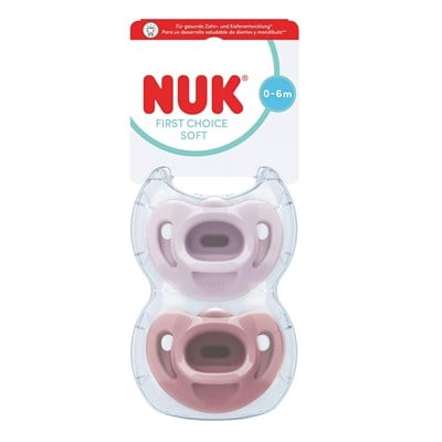 NUK Emzik FC Soft %100 Silikon 2li Mor/KırmızıKız