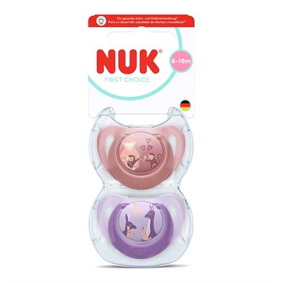 Nuk Emzik First Choice 6-18 ay Mor/Pembe Kız