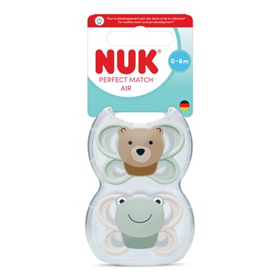 Nuk Perfect Match PM Air 2li Emzik 0-6 Ay Kurbağa/Ayı