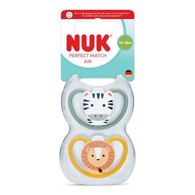 Nuk Perfect Match Air 2li Emzik 18-36 Ay, Zebra/Aslan