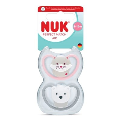 Nuk Perfect Match Air 2li Emzik 6-18 Ay Kedi/Kutup Ayısı