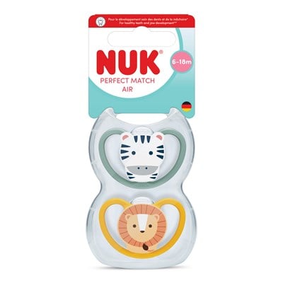 Nuk Perfect Match Air 2li Emzik 6-18 Ay Zebra/Aslan