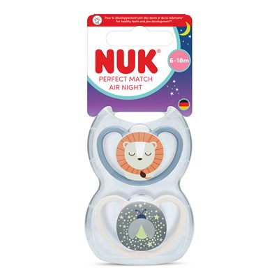 Nuk Emzik PM Air Night 2li Gece 6-18 ay Mavi