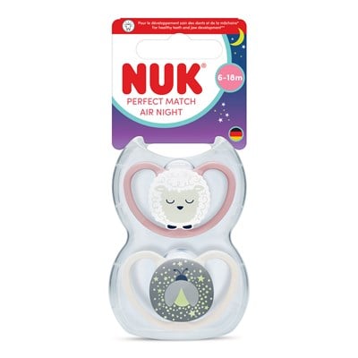 Nuk Perfect Match Air Night 2li Gece Emziği 6-18 ay Pembe/Kız