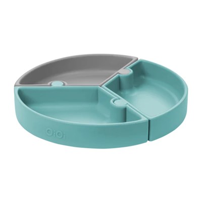 Oioi Puzzle Vakumlu Mama Tabağı ( Aqua Green - Powder Grey )