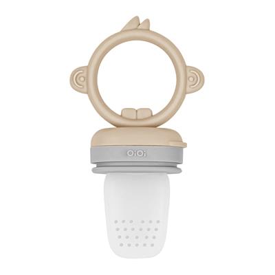 Oioi Silikon Püre Meyve Sebze Emziği Bubble Beige/Powder Grey (6Ay+)