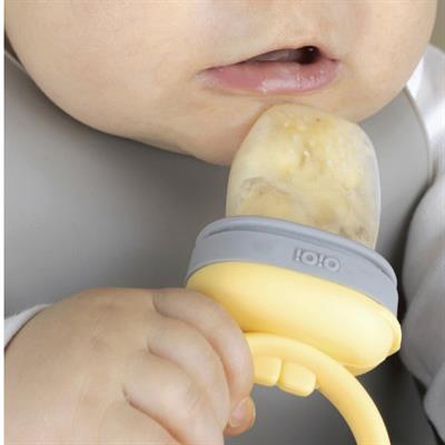 Oioi Silikon Püre Sebze Ve Meyve Emziği Aqua Green / Powder Grey 6+ Ay