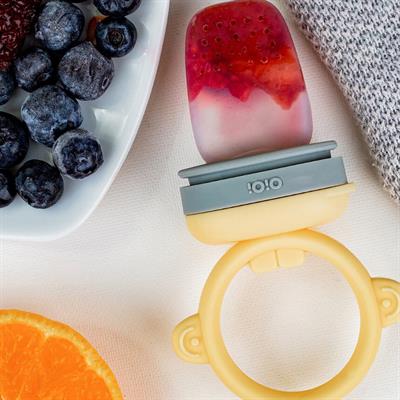 Oioi Silikon Püre Sebze Ve Meyve Emziği Deep Blue / Powder Grey 6+ Ay