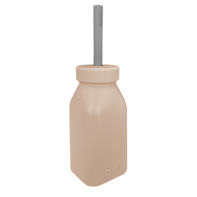 Oioi Şişe + Pipet Bubble Beige-Powder Grey (6Ay+)