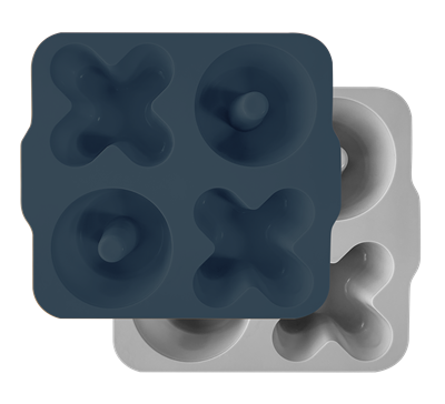 Oioi Xoxo Muffin Kalıp 2 Li Bubble Deep Blue-Powder Grey