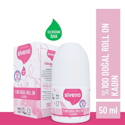 Siveno Doğal Roll-On Kadın Deodorant Ter Kokusu Önleyici Bitkisel Leke Bırakmayan Vegan 50ml