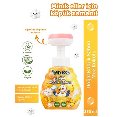 Baby Icon Doğal Vegan Muzlu Çiçek Şekilli Köpük El Sabunu - 350 ml