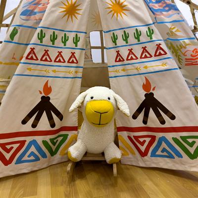 Peluş Ahşap Sallanır Kuzu