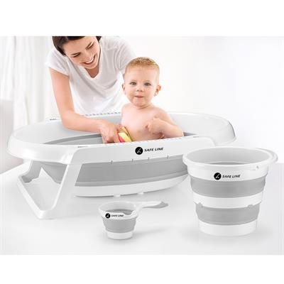 Safe Line 3 Parça Katlanabilir Bebek Küvet Set 