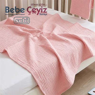 Sebi Çift Kat Müslin Bebek Battaniyesi (80x90)